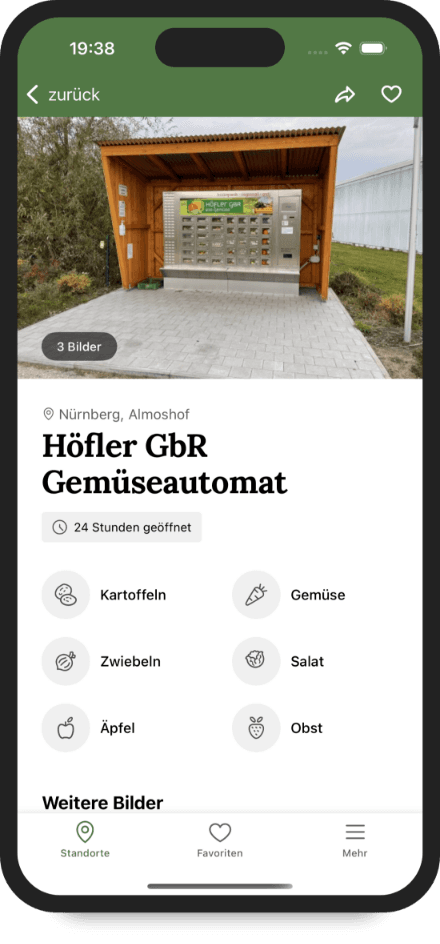 Übersicht der Filter-Möglichkeiten innerhalb der FindHilde App