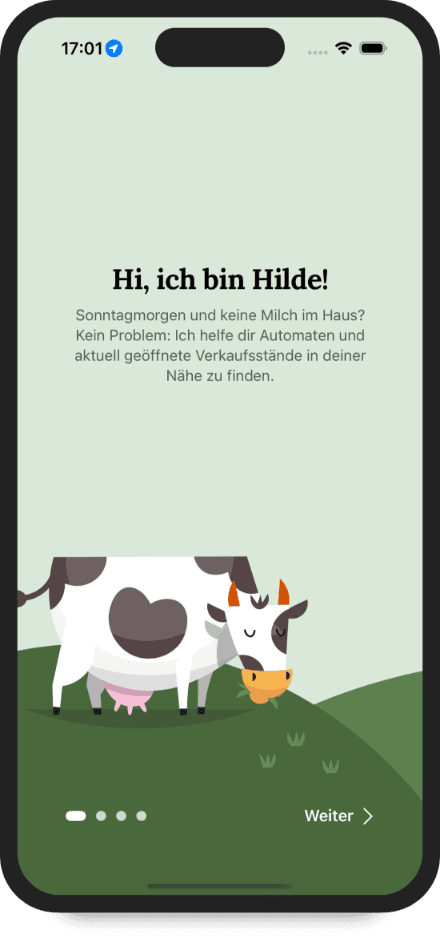 Übersicht der Filter-Möglichkeiten innerhalb der FindHilde App