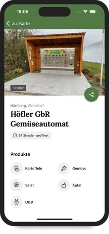 Übersicht der Filter-Möglichkeiten innerhalb der FindHilde App